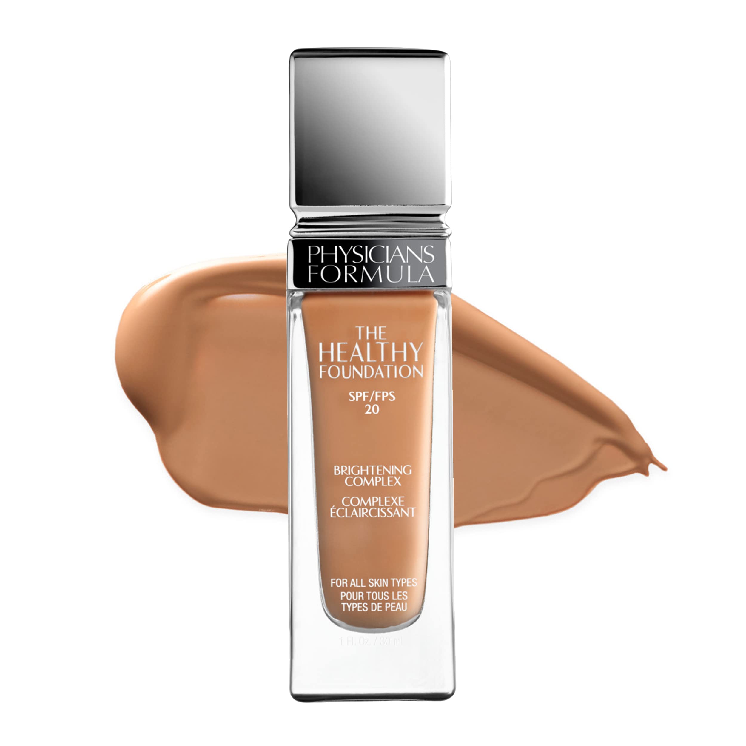 Physicians Formula - The Healthy Foundation SPF 20 - Long-wearing Foundation with Lightweight, Medium Coverage - with Brightening Complex, Hyaluronic Acid, Vitamin A, C& E Antioxidant Blend - MW2