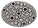 Rhinestone Crystal Belt Buckle Antique/Brass Oval Floral Engraved Buckle