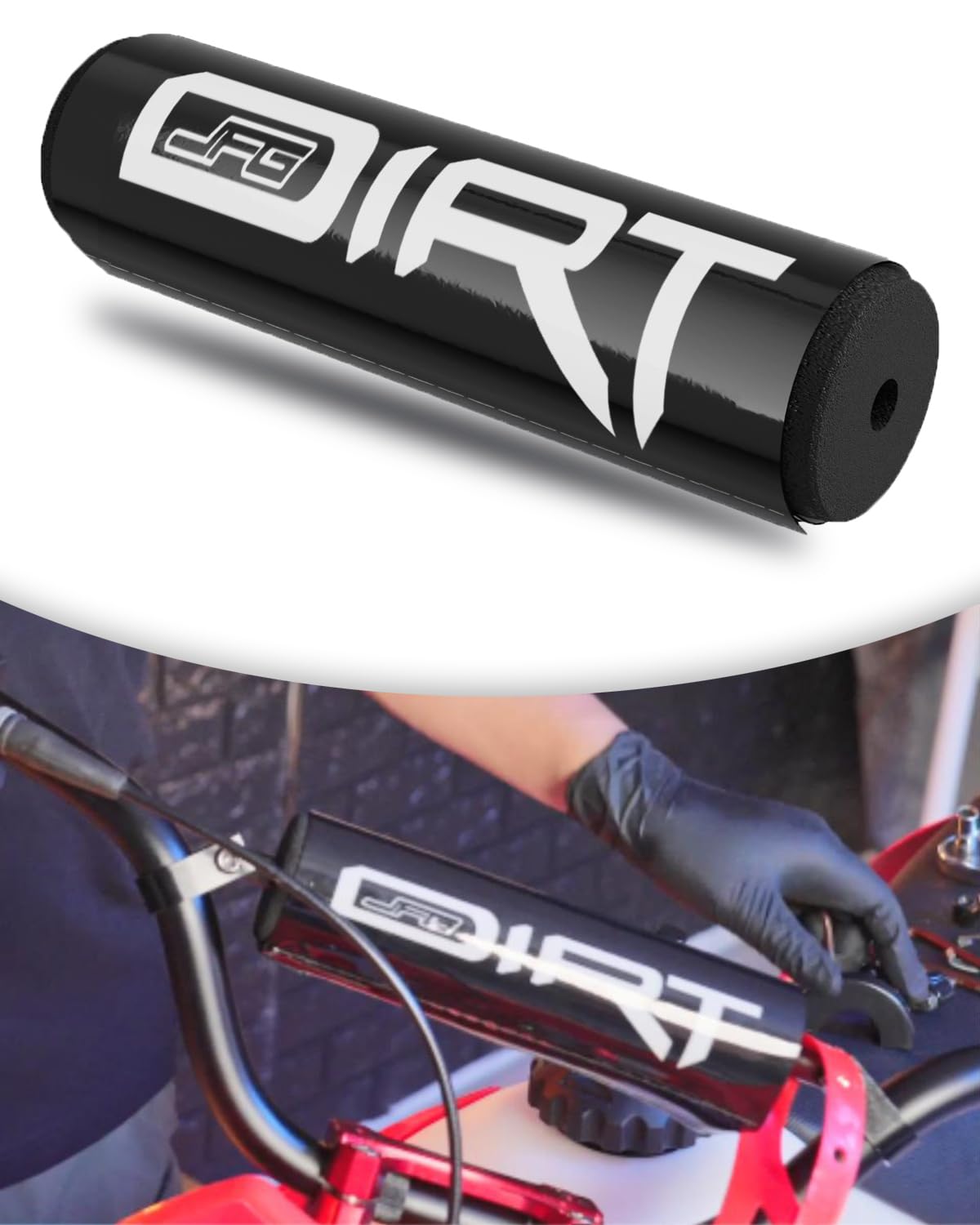 Photo 1 of JFG RACING Dirt Bike Handlebar Pad 7.87'' Motorcycle Cross Bar Round Pad Kit For Most Pit Dirt Bike ATV Motocross BLACK