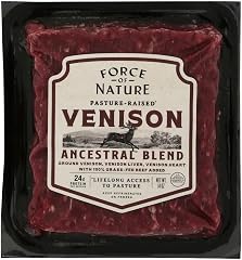 Force Of Nature Meats, Venison Ground Liver Heart Frozen Grass Fed, 14 Ounce