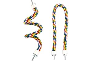 YUNTOP Bird Bungee Climbing Swing - Colorful Parakeet Rope Perch (23.6 Inches)