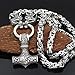 VikingsBrand Handmade King's Stainless Steel Wolf Head Necklace With Huge Thor's Hammer