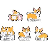 Funny Animal Enamel Pins Set Corgi Frog Goose Cat Themed Badge Pins for Backpack Novelty Lapel Pins for Clothes Cartoon Brooches for Hats Bags Jackets