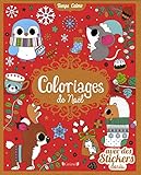 Coloriages de Noël : Avec des stickers dorés by