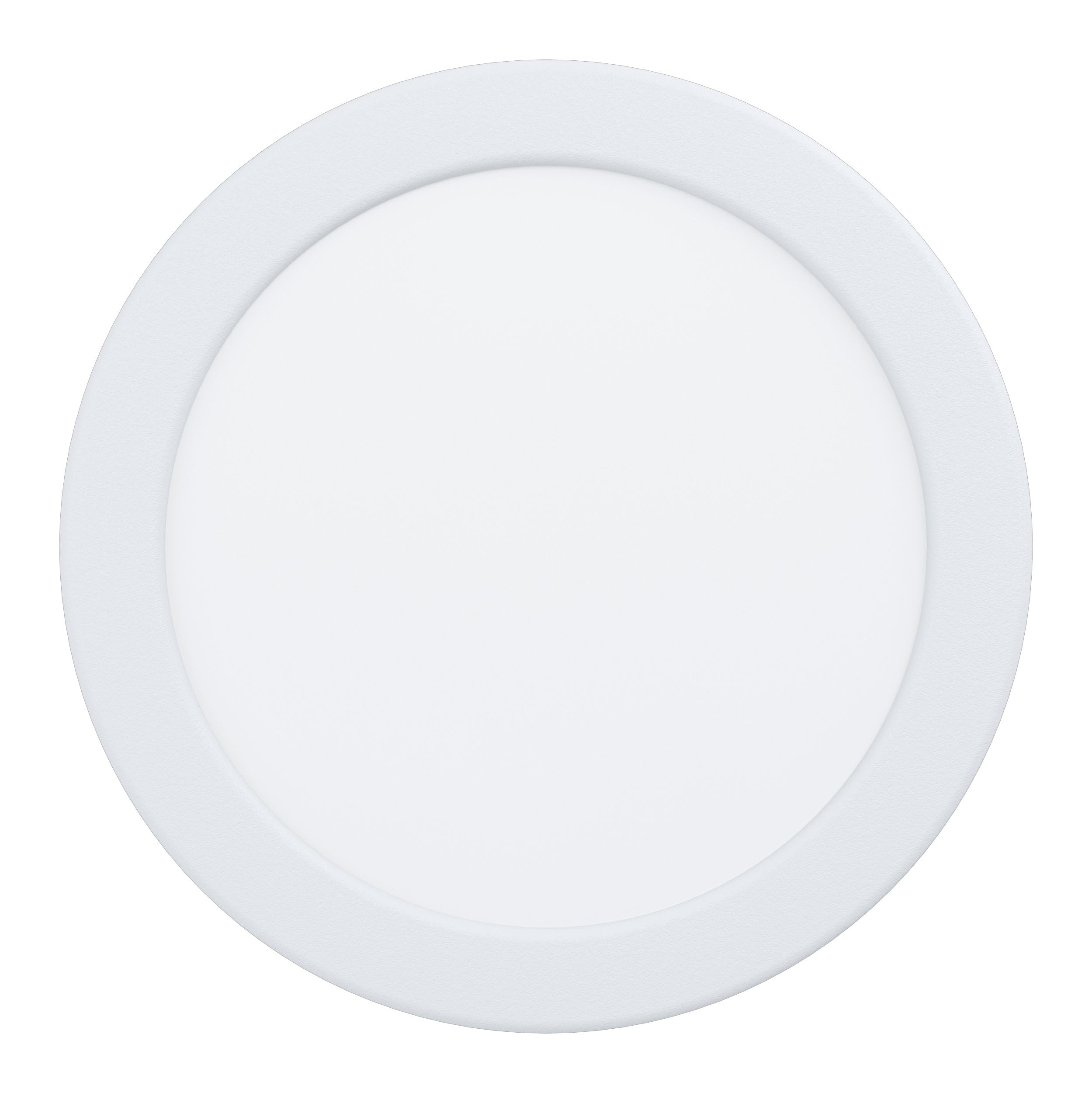 EGLO LED recessed Spotlight Fueva 5, Ø 16.6 cm, Spotlight Made of Steel and a Plastic Light Surface, Light in White, Low Installation Depth 26 mm, Warm White