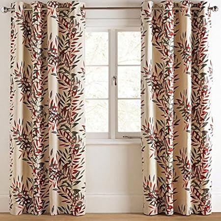 Next Sateen Leaf Trail Eyelet 66x72 Inches Ready Made Curtains