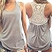 Lace Camisole,Hemlock Women Sleeveless Blouse Shirt Short Tank Top Sexy Sport Vest (M, Gray)