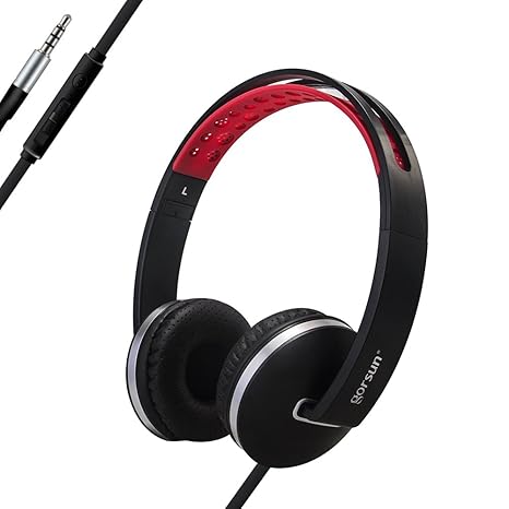 ONTA® gorsun On Ear Kopfhörer Faltbar Leichte Kopfhörer Stereo Sport Extra-Bass Kopfhoerer mit Mikrofon und Lautstärkeregler 
