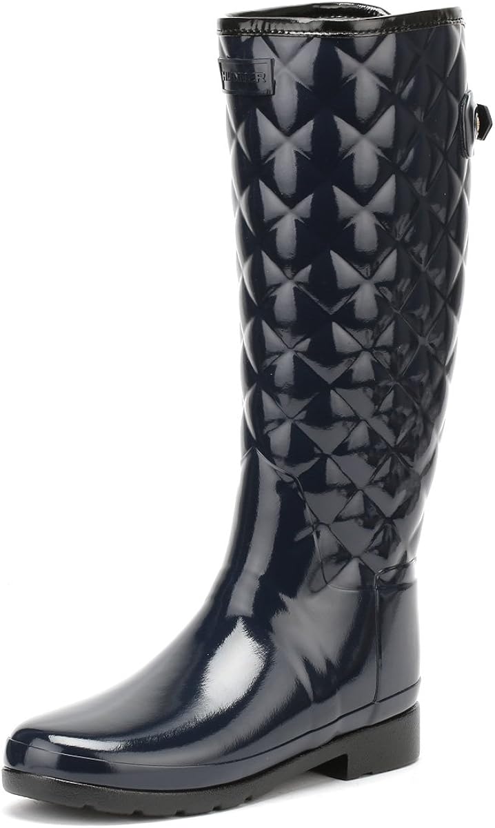 hunter black quilted rain boots