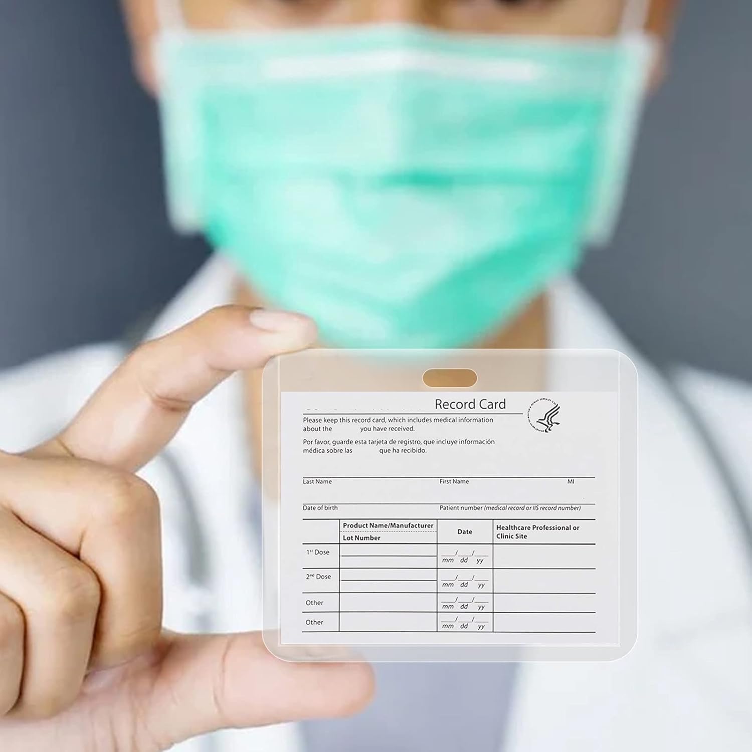 MUZJOY CDC Vaccination Card Protector Health Card Protective Card Case Waterproof