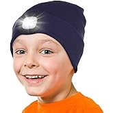 Tutuko Unisex LED Beanie with Light for Kids, Winter Knitted Hat for Boys Girls