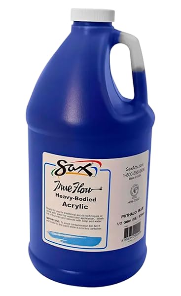 SAX TRUE FLOW HEAVY BODY ACRYLIC PAINT, 1/2 GALLON, PHTHALOYL BLUE – 439283, 64 FL OZ (PACK OF 1)