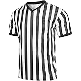 redgino Men's Referee Shirt Women Black & White Stripes Football Soccer Basketball Umpire Jersey Halloween…