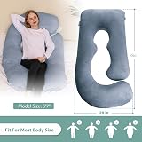 Chilling Home 55 in Maternity Pillow J Shape Full Body Pillow Grey view 6