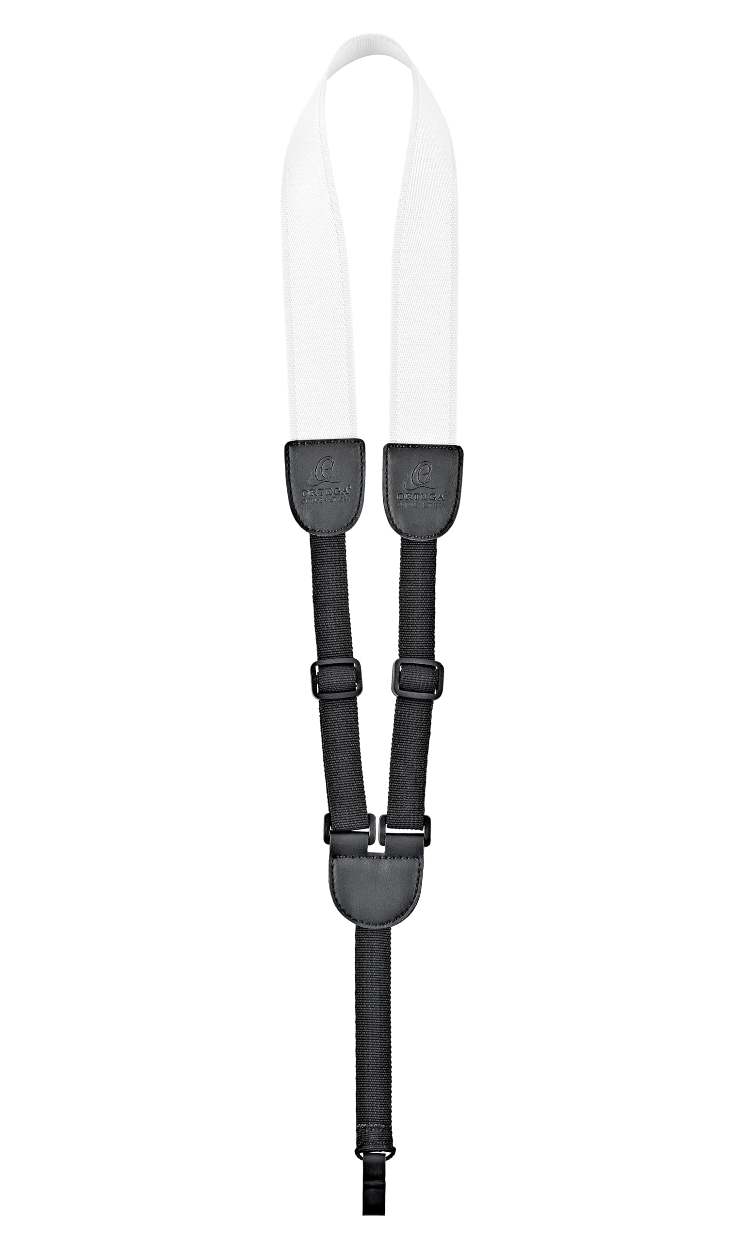 Ortega Guitars Nylon Hook Strap Ukulele - NO Drilling - Nylon Straps Hook Series - Adjustable - white (OUSHK-WH)