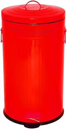 Poubelle Retro 50 L Par Ici La Sortie Rouge Amazon Fr