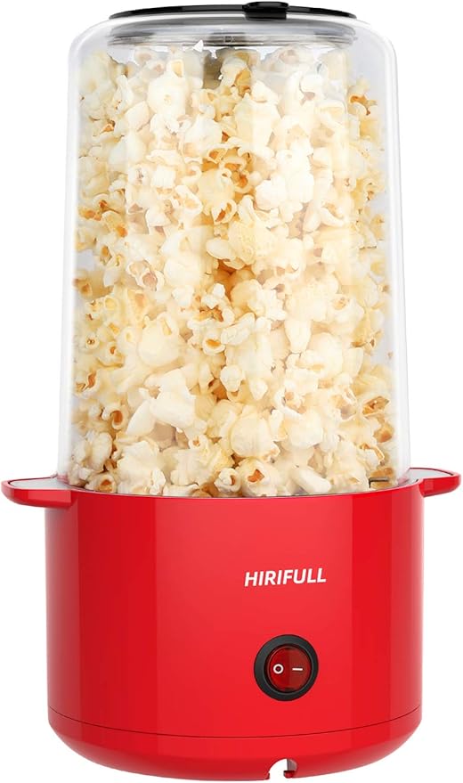 HIRIFULL Mini Hot Oil Popcorn Popper Machine, Electric Stir Popcorn