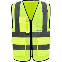Gilet De Sécurité Jaune/orange Avec Bandes Réfléchissantes - Poches Zippées - Taille Unique Unisexe