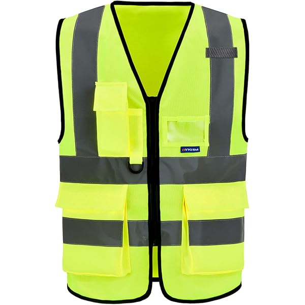 Boolavard Hi Vis Safety Vest - Yellow Reflective High Visibility, Hi Vis Silver Strip, Men Women, Work, Cycling, Runner, Surveyor, Volunteer, Crossing Guard, Road, Construction, Neon