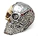 Bellaa 26713 Steampunk Protruding Gearwork Robotic Human Skull Statue Figurine