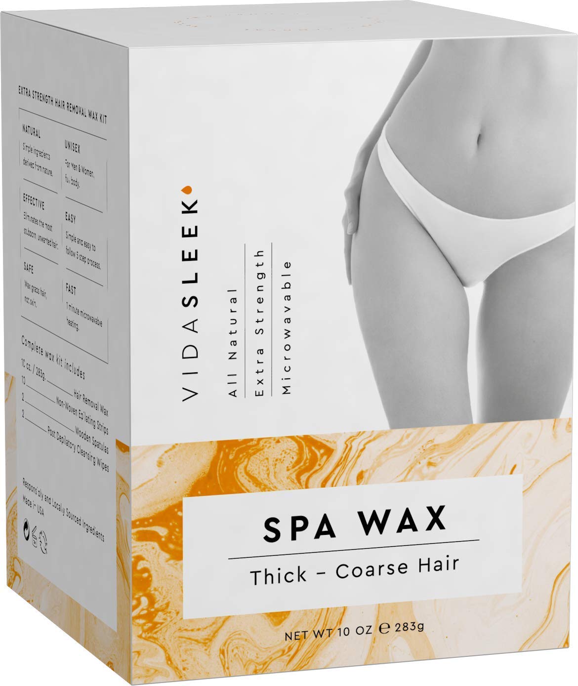 Extra Strength Hair Removal Waxing Kit Men Women All Natural