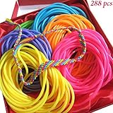 Adorox 288 Bracelets Neon Jelly Bracelets Rainbow Colors Party Favors Birthday Gifts Prizes Assorted (288 Bracelets)