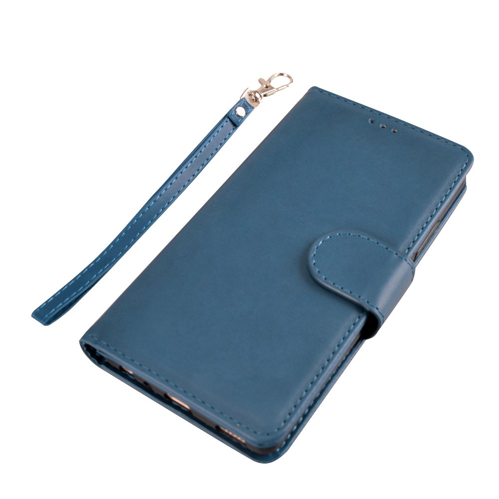 Huawei P9 Case, MagicSky Wallet Case Folio Flip Premium PU Leather Case Cover with Card Holder Slot Pockets, Wrist Strap, Magnetic Closure For Huawei P9 - Blue