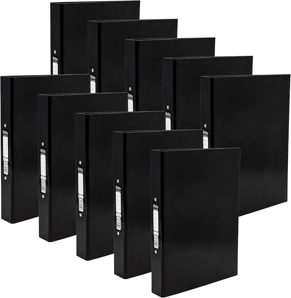 Pukka Pad Brights A4 Ringbinder Files 2 O-Ring 40mm Spine Black 10 Pack