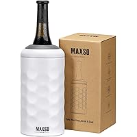 MAXSO Wine Chiller Bucket, Portable 750ml Champagne & Wine Bottle Cooler Keep Wine & Beverages Cold, Stainless Steel Vacuum I