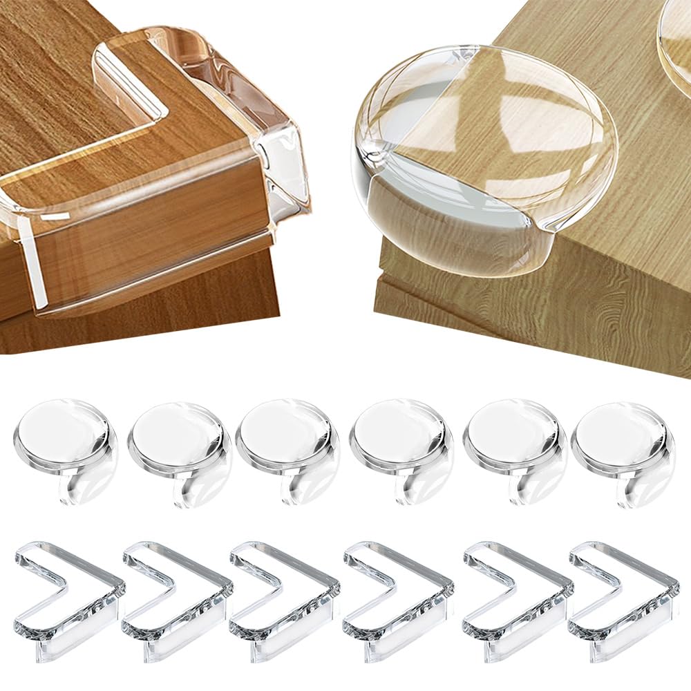 Rukinovi 12PCS Corner Protector Baby,Edge Safety Bumpers,Table Corner Protectors with Strong Adhesion,Baby Proof Corners and Edges,Cushion to Cover Sharp Furniture & Table Edges
