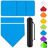 Hiboom 5 Pcs Baseball Bases Home Plate Rubber | Softball Toss Down Set with Portable Bag, for Footbag Yard Practice Training, Backyard Playground, Youth Kids