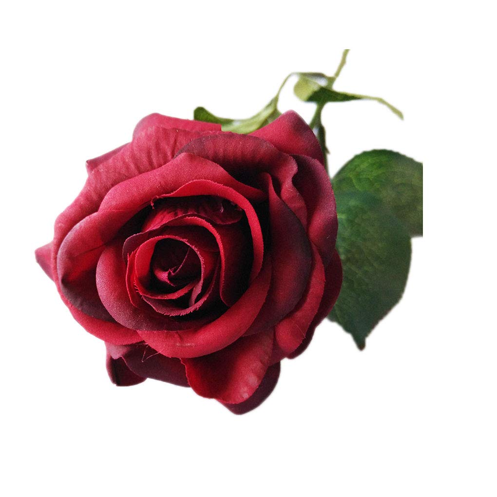 Bomcomi Einzel künstliche Rose Kopf Lange Stamm purpurne Simulation