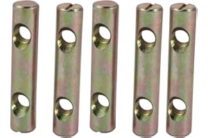 uxcell 5pcs M8x60mm Dual Hole Zinc Plated Iron Slotted Drive Cross Dowel Barrel Nut