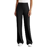DLOODA Womens Dress Work Pants Wide Leg Business Casual Slacks Stretchy High Waist Comfy Trousers with Pocket