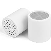 Monkami Shower Filter Replacement Cartridge Use Real Filtration Media -High Output Universal Shower Head Filter Reduces Chlorine, Heavy Metals& Fluoride 2Pack (HD-SFR500)
