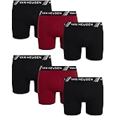 Van Heusen Mens Boxer Briefs - 6 Pack 6'' Inseam Soft Mens Underwear Athletic Boxer Briefs with Contour Pouch