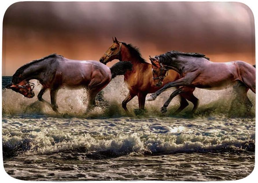 Popsastaresa Alfombrillas para baño, Caballo Dinámico Animal Imagen