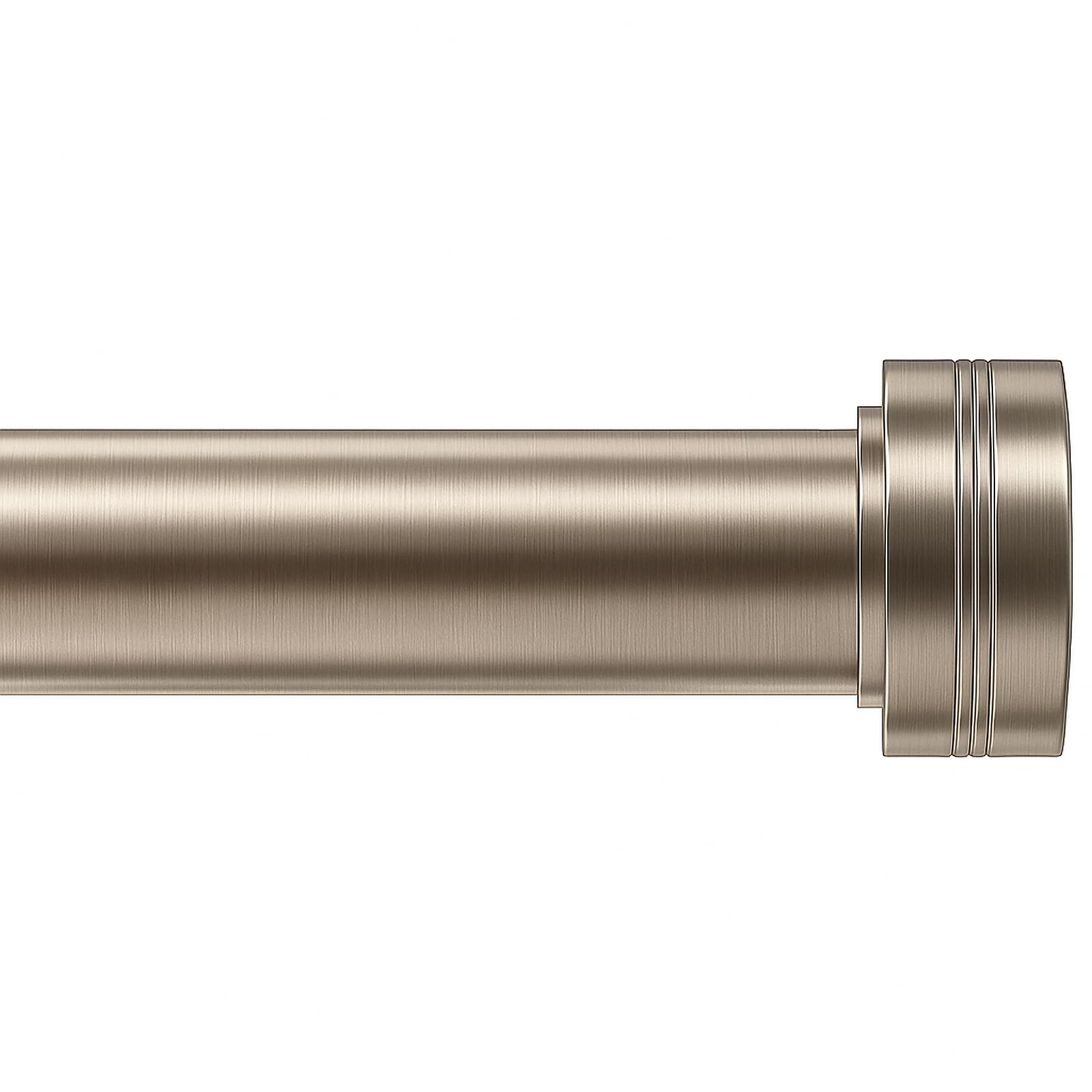 Photo 1 of Heavy Duty Curtain Rods for Windows 18 to 144 Inch, Adjustable Length 1 Inch Diameter Window Curtain Rod with Aluminium Finials, Sand Nickel