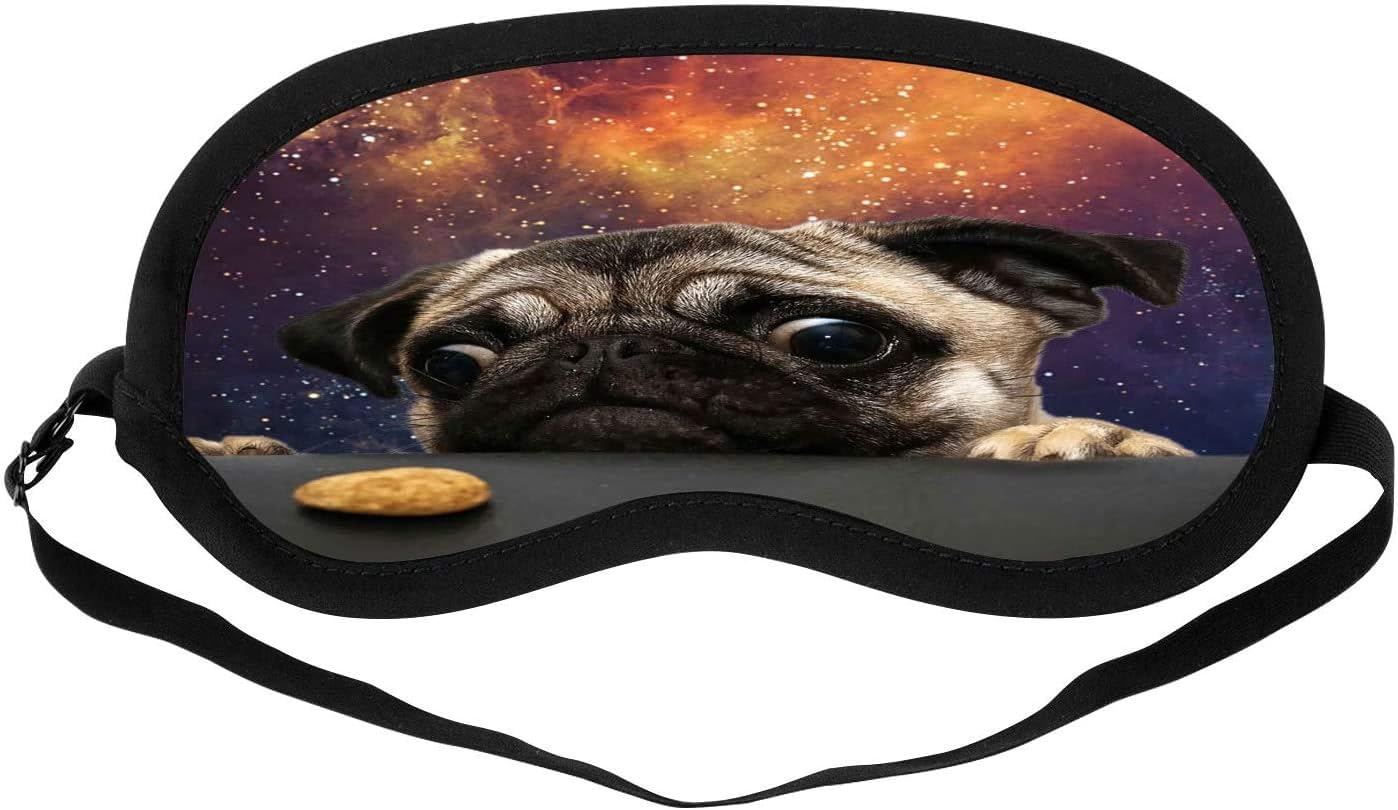 Pug Dog Sleep Mask,Soft Comfort 100 Cotton Blindfold Block