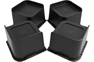 SDLDEER Bed Risers Heavy Duty Furniture Risers, 4 inch Bed Lifts Risers Support up to 5000 Lbs, Suitable for Couch, Desk, Bed, Table and Chair (Set of 4, Black)