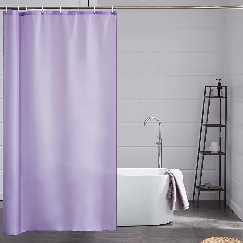 Furlinic Anti Mould Shower Curtain Purple Polyester Waterproof 47x78 Inch