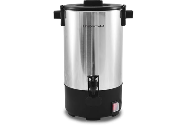 Elite Gourmet CCM-035 Maxi-Matic 30 Cup Stainless Steel Coffee Urn Removable Filter For Easy Cleanup, Two Way Dispenser with 