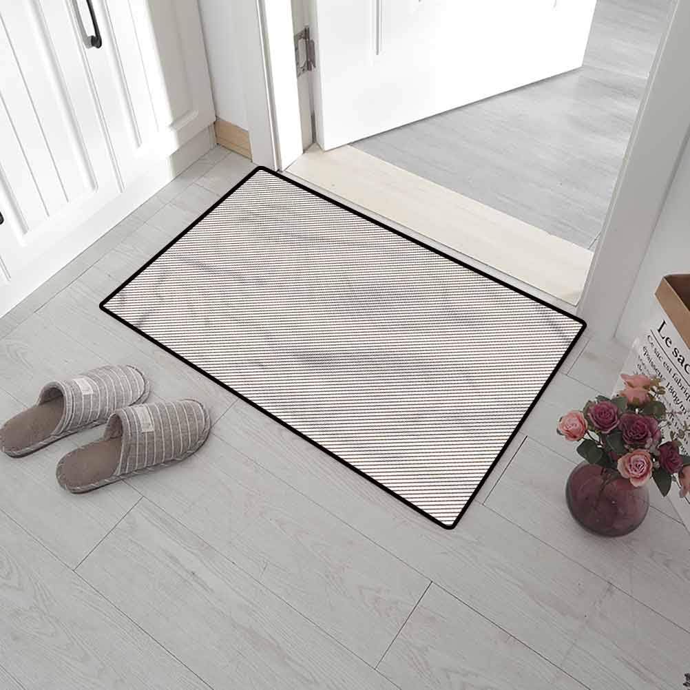 SCOCICI1588 Bath Mat Retro, Narrow Stripes Geometric Low