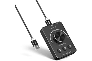 RQG Computer Volume Controller with Bluetooth,External Volume Control Knob with One-Click Mute Function and 3 Volume Control Modes, USB Volume Knob for Win 7/8/10/Mac, Gift for Loved Ones(Black)