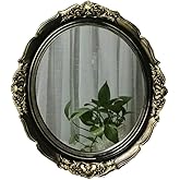 Yamfurga YAMFURGA Decorative Mirrors Tray, Hanging Wall Mirror, Vintage Multi-Functional Display Tray, Jewelry Trays, Vanity Trays, Serving Trays,13" W x 15" L, Golden Black