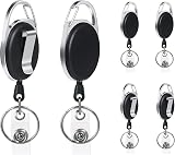 Vicloon 6 Pcs Badge Reel Retractable 70 cm Clips with Key Ring Belt Clip