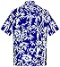 LA LEELA Men's Aloha Hawaiian Shirt Short Sleeve Button Down Casual Beach Party Blue