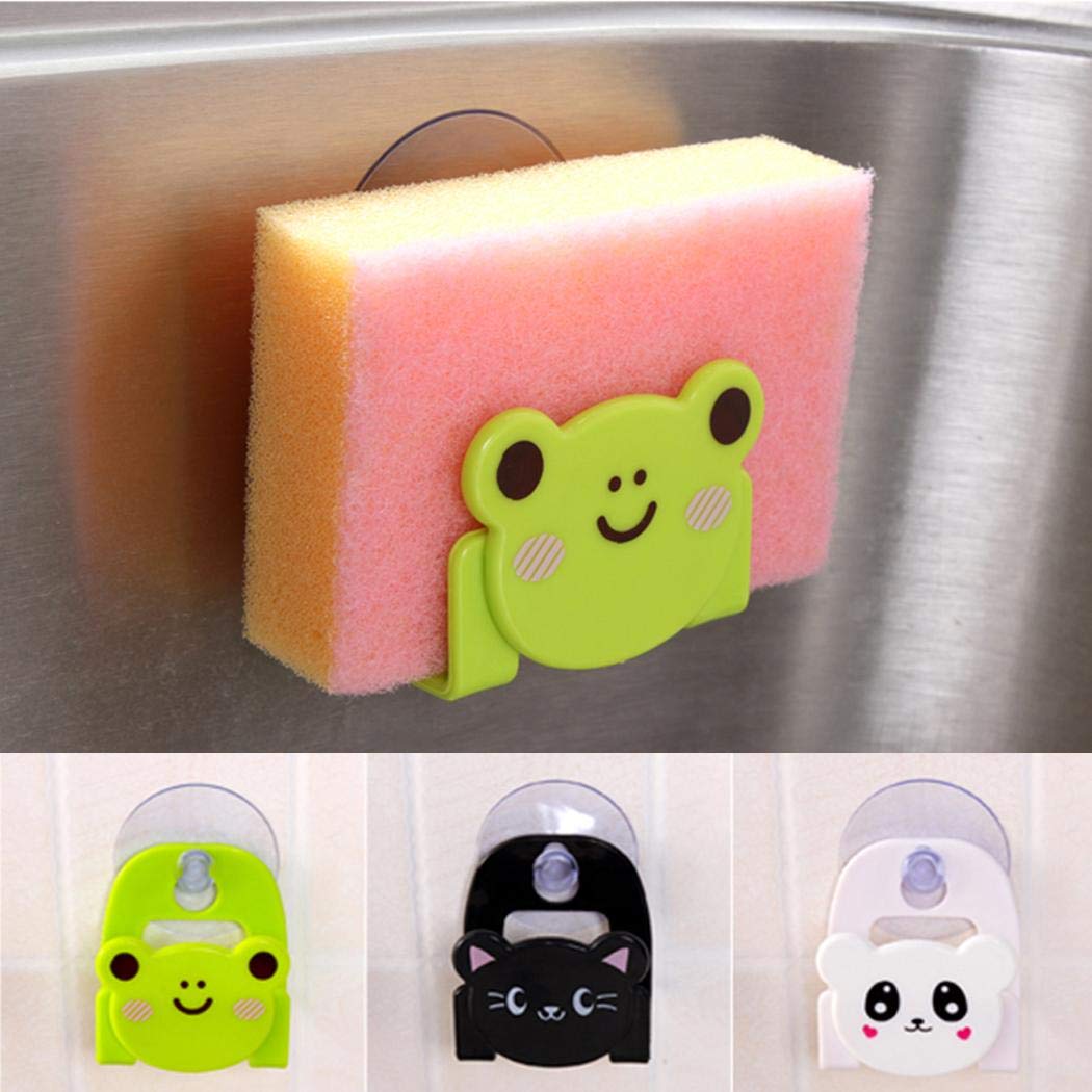 XioNiu Kitchen Sink Sponge Dish Cloth Holder Cartoon Strong Suction Cup Storage Rack Kitchen Storage & Organization Accessories