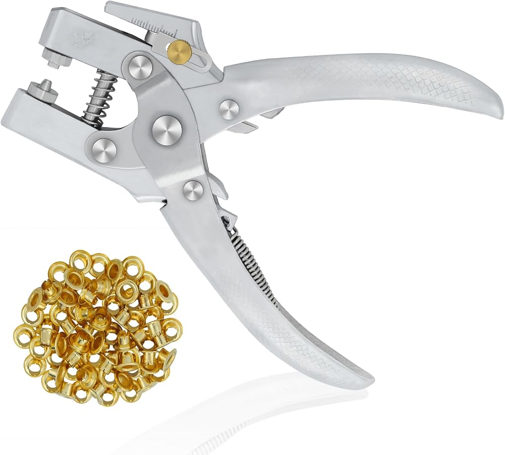 Mygeromon 5mm Eyelet Punch Kit Metal Grommet Hole Pliers Tool for Leather Belts
