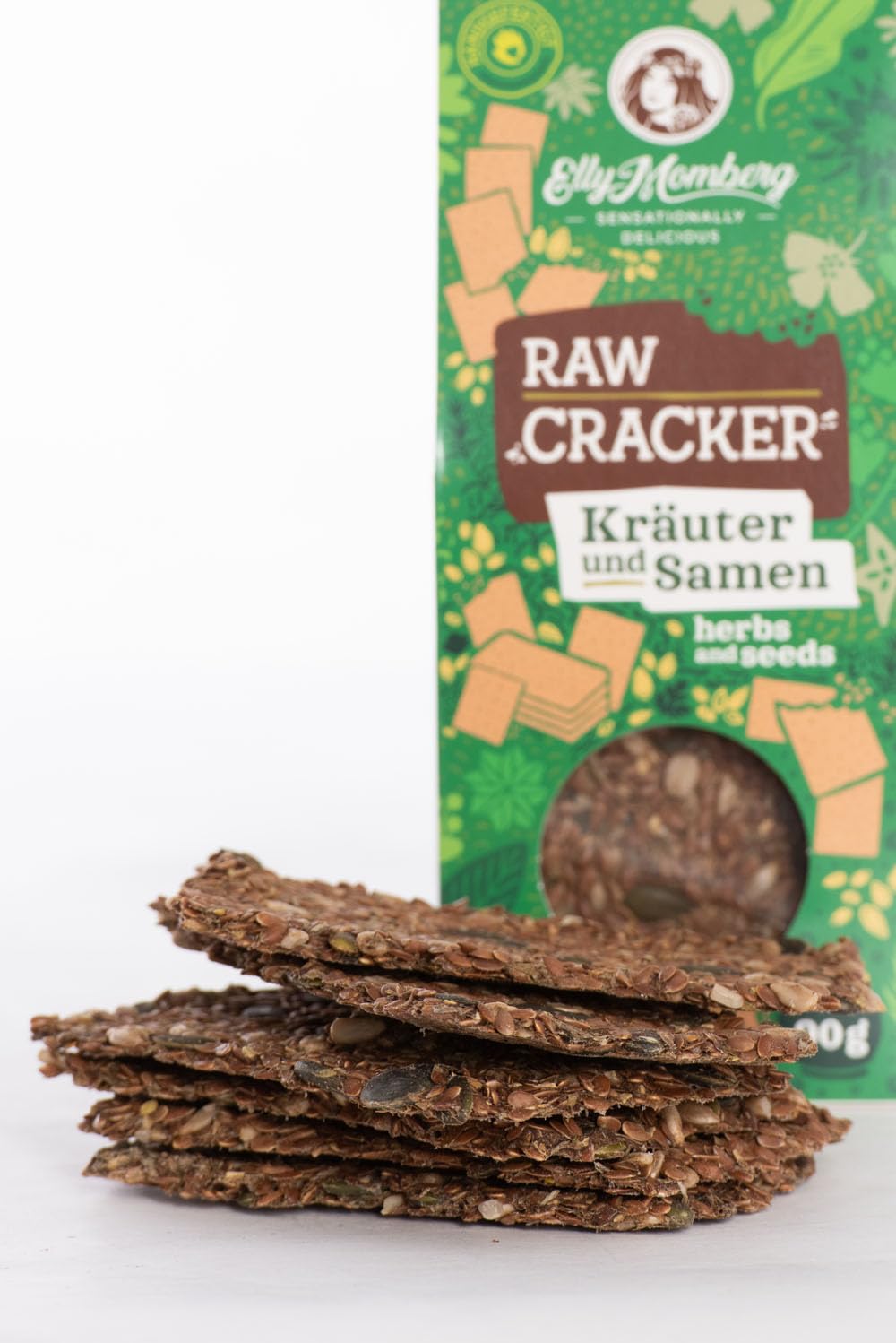 Elly Momberg Bio Leinsamen Cracker mit Saaten & Kräutern 90g (Kräuter & Samen) – Keto, Low Carb, Glutenfrei, Vegan, Ohne Zuckerzusatz – Rohkost Knäckebrot, Ballaststoffreich, Gesunder Snack 7